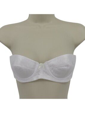 VTG Valmont 34A White Rose Flower Underwire Lined Strapless Bra Women RN 62172